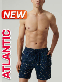 ATLANTIC KMB-221 Шорты мужские пляжные 4Way Stretch Hello Summer темно-синий  фото 6