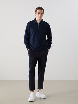 Polo Yaka Uzun Kollu Erkek Sweatshirt