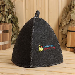 Цена за 5 шт. Шапка для бани с вышивкой Телом чист душою молод , серая, фасовка 5шт