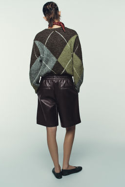 FAUX LEATHER BERMUDA SHORTS - Zara фото 5