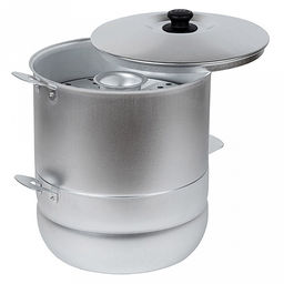Манты-казан (мантоварка) алюминиевая 6л, д26см, h29,5см, s1-1,5мм, 4 диска, матовый, металлическая крышка (Россия)