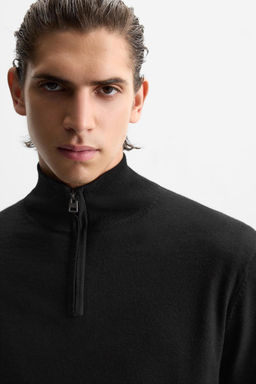 100% WOOL QUARTER ZIP JUMPER - Zara фото 5