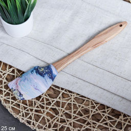 Лопатка кулинарная силиконовая 25*5 см с дерев.ручкой арт. L-560 (715718)