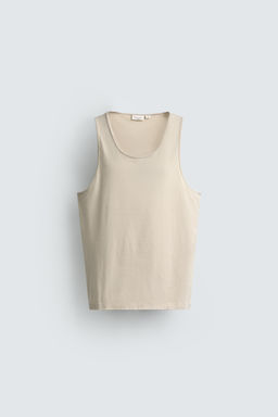 CAMISETA TANK REGULAR FIT MEDIUM WEIGHT / Beige claro - Zara фото 7