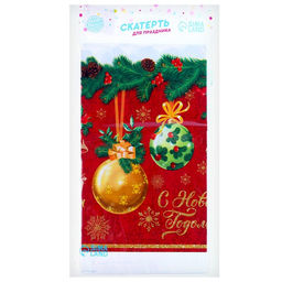 Скатерть одноразовая С Новым годом, 182?137 см