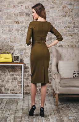 Платье футляр оливковый - Donna saggia фото 2