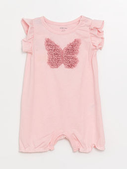 Bisiklet Yaka Desenli K?z Bebek Tulum