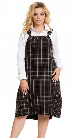 Сарафан 913 клетка на черном