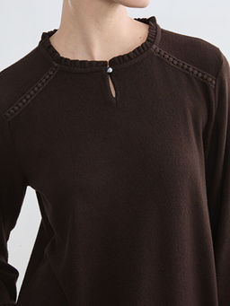 F?rf?rl? Bisiklet Yaka Nak??l? Bluz