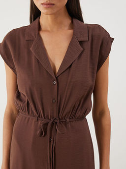 Beli Ku?akl? B?zgl? G?mlek Elbise