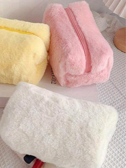 Kristaller Косметичка женская плюшевая, белый