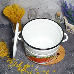 Кастрюля 9,0л цил. белосн. Клубника садовая 1с200с