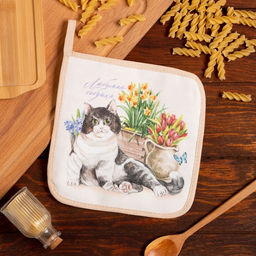 Прихватка Любимая бабушка 19х19 саржа,100% х/л,ватин 250г/м2