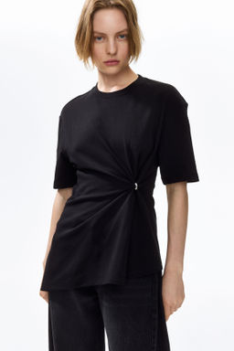 Top asim?trico con detalle drapeado - H&m фото 4
