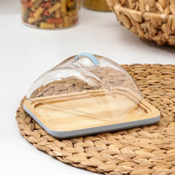 Маслёнка Heaven, 14×10×5 см, бамбук, крышка пластик, МИКС