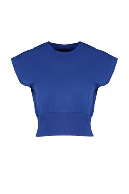 Trendyolmilla Ekru Fitted/Vucuda Oturan Bisiklet Yaka Dusuk Kol Ince Orme Bluz TWOSS22BZ0798  фото 7