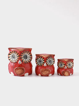 Сувенирный набор Совы с сердечками, 6?19?8 см, дерево