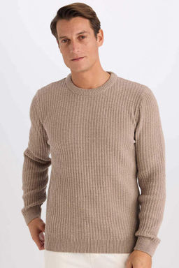 Standart Fit Bisiklet Yaka Dokulu Triko Kazak - Defacto фото 4