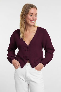 Bordo Gul Detayl? Triko Yumusak Dokulu H?rka TWOAW25HI00242