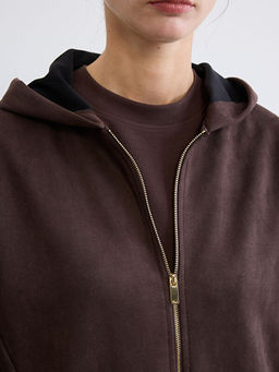 Kap??onlu Kad?n Fermuarl? Sweatshirt