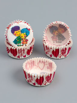 Цена за 300 шт. Форма для выпечки и упаковки конфет бумажная UPAK LAND «Любовь», 3.5×2 см, одноразовая, белая