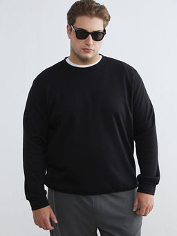 Bisiklet Yaka Erkek Kal?n Sweatshirt