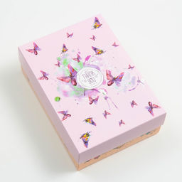 Цена за 5 шт. Коробка подарочная, крышка-дно, сборная Бабочки , 21 х 15 х 7 см - UPAK LAND фото 2
