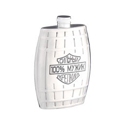 Фляжка 100% мужик, нержавеющая сталь, 180 мл, 6 oz