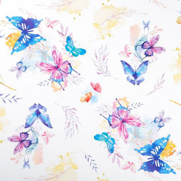 Цена за 10 шт. Бумага упаковочная глянцевая «Акварельные бабочки», 70 х 100 см