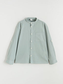 Hakim Yaka Keten Kar???ml? Erkek ?ocuk G?mlek