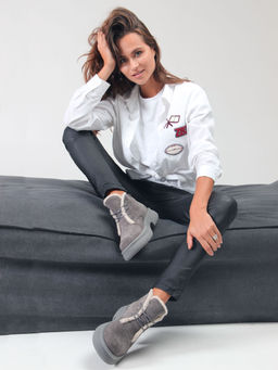 Ботинки EDART 308.агата gr. серый замок замша/шерсть - Ed'art фото 5