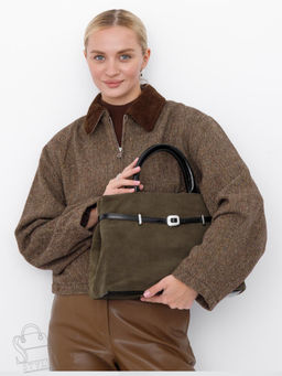 Сумка женская кожаная 91156SMS army green Velina Fabbiano-Safenta