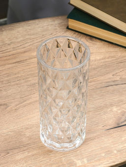 Ваза «Шерри», ромбы, 24.5×10.5 см, стекло, прозрачная