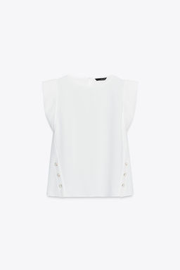 SLEEVELESS TOP WITH DEFINED SHOULDERS - Zara фото 4