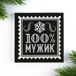 Подарочный набор новогодний, блокнот 9×9 см, ручка пластик «100% мужик»