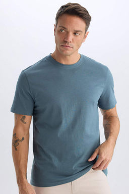 New Regular Fit Bisiklet Yaka Basic Duz K?sa Kollu Tisort - Defacto фото 12