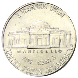 Монета 5 центов 1998 года D США