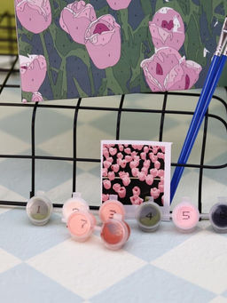 Картина по номерам на подрамнике Draw Me! Beautiful flowers, (20*20 см)