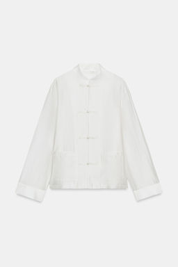 CAMISA SATINADA ALAMARES ZW COLLECTION / Blanco