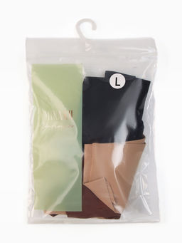 Наб бесшов трусов (3шт) жен бикини MINAKU 90%нейл/10%спанд/ласт 100%хл шок/капуч/черн р.L