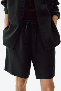 Pantal?n corto en mezcla de lino Relaxed Fit - H&m фото 11