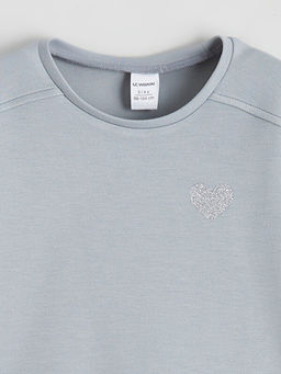 Bisiklet Yaka Soft Touch K?z ?ocuk Sweatshirt