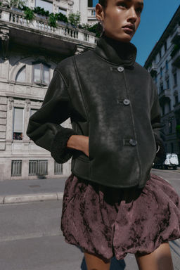 FAUX SUEDE DOUBLE-FACED JACKET - Zara фото 5