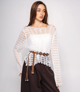 Лонгслив+топ #КТ2979, белый