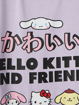 Bisiklet Yaka Hello Kitty Bask?l? K?z ?ocuk Ti??rt - Waikiki фото 3