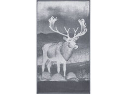 Полотенце махровое 6с103.412ж1 Фото-олень(графит5) 50х90см