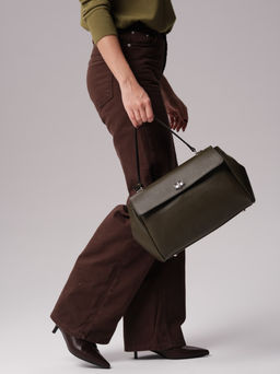 Кожаная сумка Nadi DBR 31356 олива  фото 12