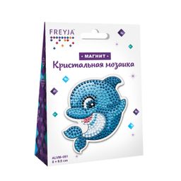 Кристальная (алмазная) мозаика ФРЕЯ ALVM-051 магнит Дельфин 8 х 9.5 см