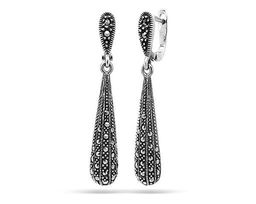 Серьги из серебра марказит, SL-AGA12