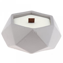 Свеча "Грани" д12см, h5см, парафин, в подсвечнике из гипса, малая, серый, время горения 29 часов (Россия)